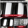 2005-2009 Ford Mustang LED Tail Brake Signal Lights (Black Housing / Clear Lens / White Bars)