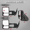 2014-2018 Chevrolet Silverado / GMC Sierra Power Heated Manual Extendable Towing Mirrors w/ Smoked Lens LED Turn Signal & Clearance Lights