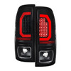 1999-2007 Ford F-250 / F-350 / F-450 / F-550 Super Duty Red LED C-Bar Tail Lights (Black Housing / Clear Lens)