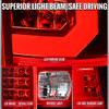 1999-2007 Ford F-250 / F-350 / F-450 / F-550 Super Duty LED C-Bar Tail Lights (Chrome Housing / Red Clear Lens)