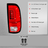 1999-2007 Ford F-250 / F-350 / F-450 / F-550 Super Duty LED C-Bar Tail Lights (Chrome Housing / Red Clear Lens)