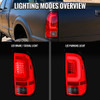 2008-2016 Ford F-250 / F-350 / F-450 / F-550 Super Duty LED C-Bar Tail Lights (Chrome Housing / Red Clear Lens)