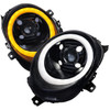 2014-2021 Mini Cooper F55 F56 F57 Projector Headlights Swithback LED DRL (Glossy Black Housing / Smoked Lens)