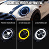 2014-2021 Mini Cooper F55 F56 F57 Projector Headlights Swithback LED DRL (Glossy Black Housing / Smoked Lens)