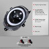2014-2021 Mini Cooper F55 F56 F57 Projector Headlights Swithback LED DRL (Matte Black Housing / Clear Lens)