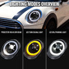 2014-2021 Mini Cooper F55 F56 F57 Projector Headlights Swithback LED DRL (Matte Black Housing / Clear Lens)