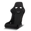 Universal Fixed-Back Black Suede Silver Stitch Bucket Racing Seat w/ Sliders - Single Seat