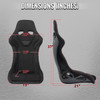 Universal Fixed-Back Black Suede Silver Stitch Bucket Racing Seat w/ Sliders - Single Seat