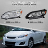 2009-2014 Toyota Matrix Factory Style Replacement Headlights (Matte Black Housing/Clear Lens)