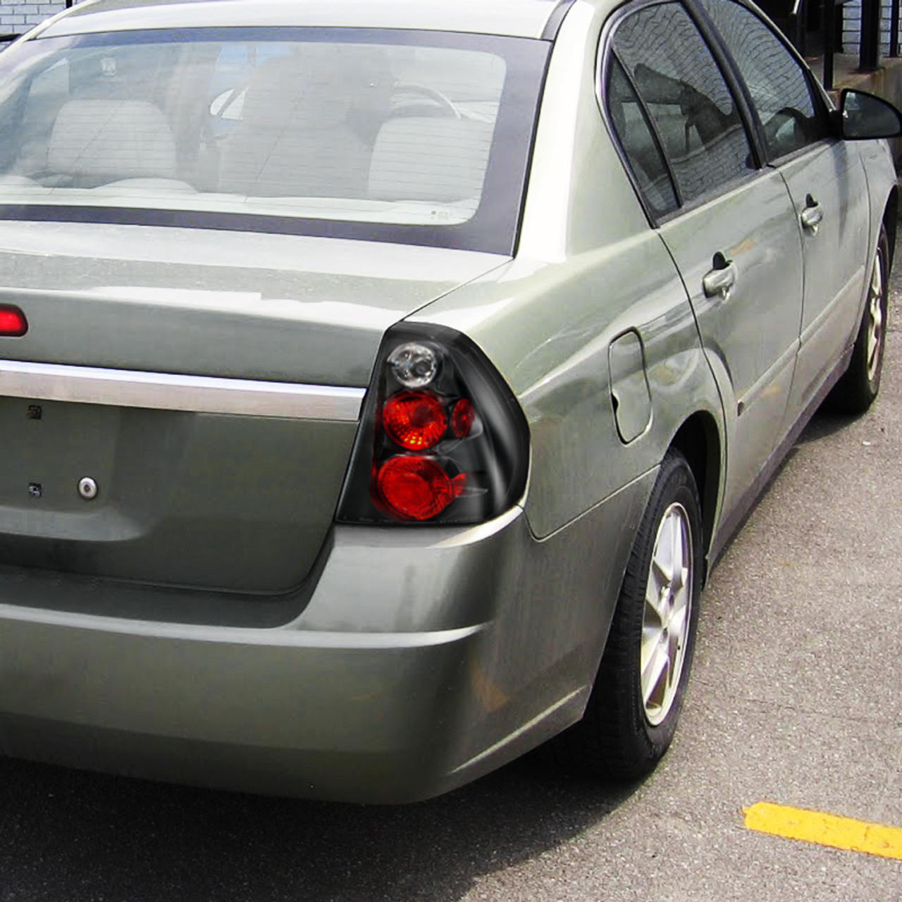 2004-2007 Chevrolet Malibu Tail Lights (Matte Black Housing/Clear