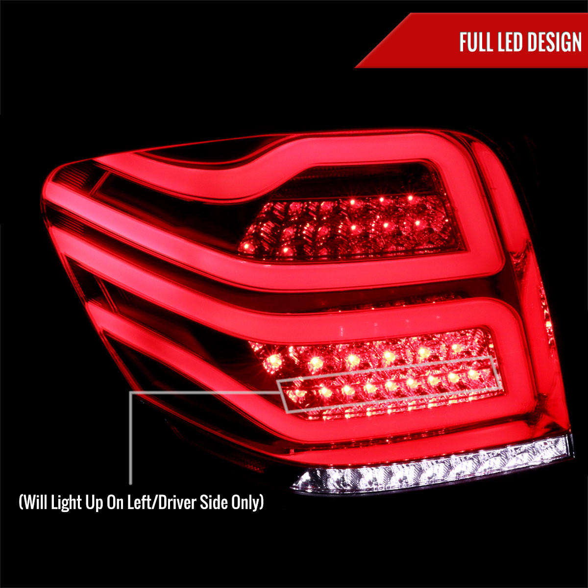 Left Side Rear Tail Light Assembly Halogen For 2016-2019 Mercedes-Benz Metris (Black Housing)