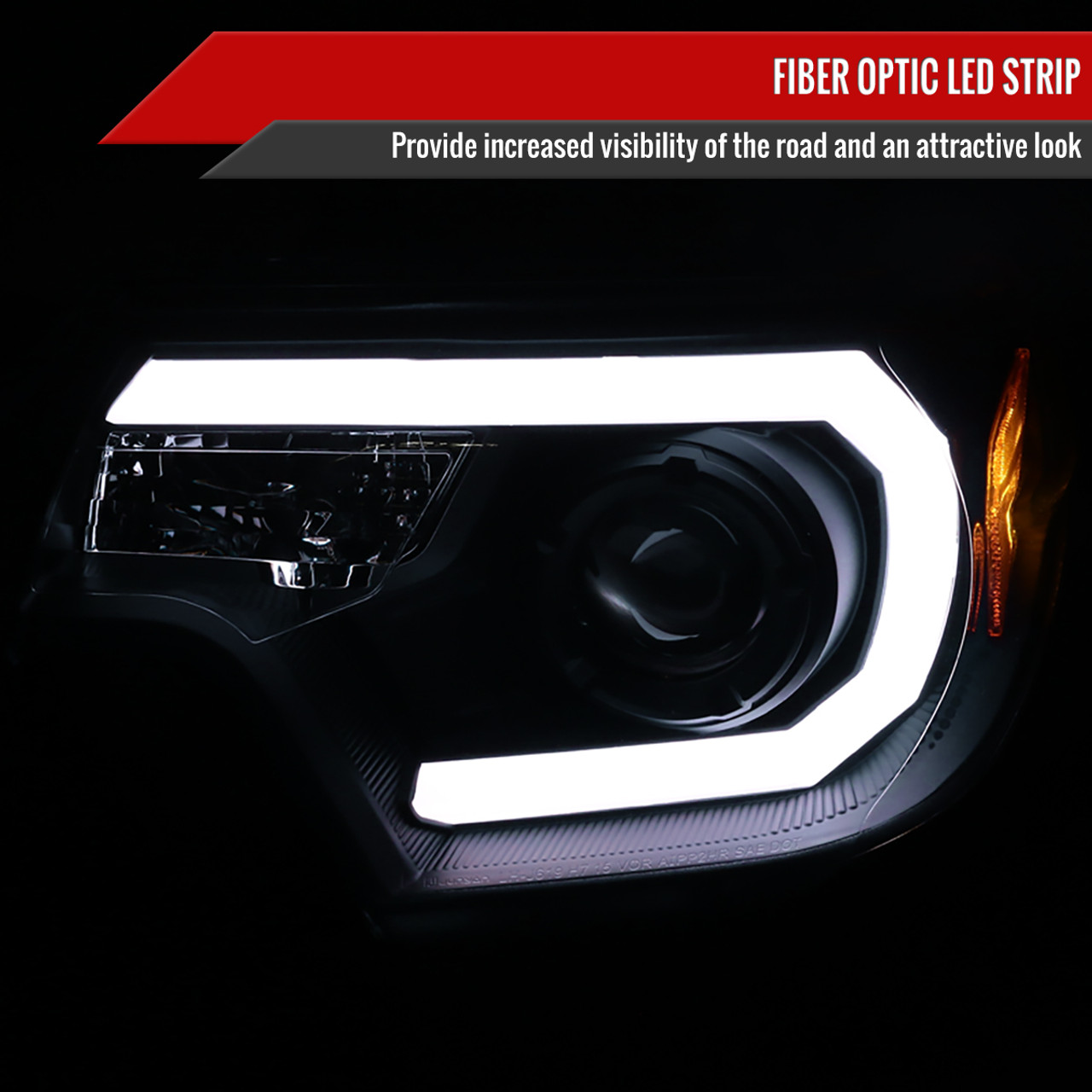 2012-2015 Toyota Tacoma LED C-Bar Projector Headlights (Matte