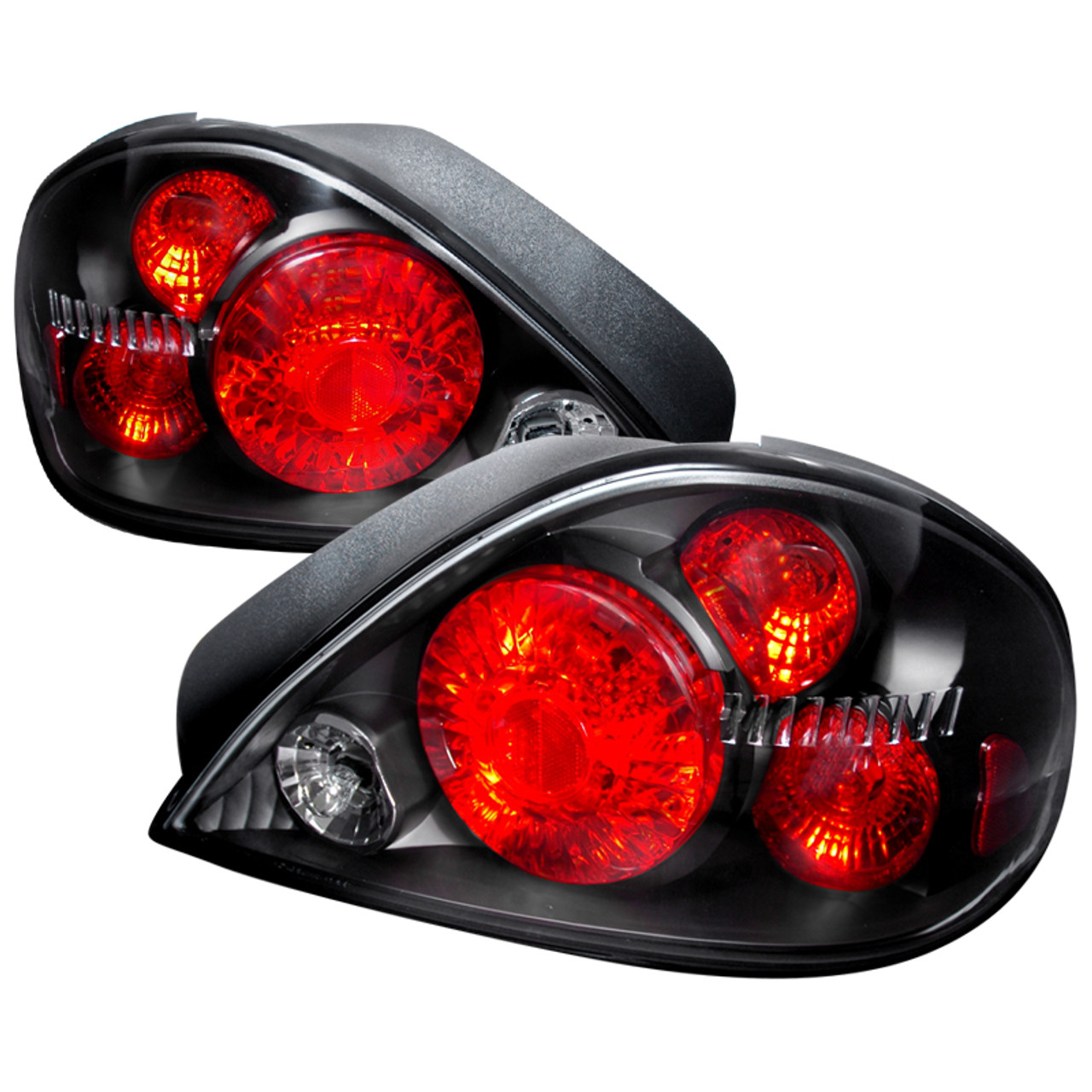 1999-2005 Pontiac Grand AM Tail Lights (Matte Black Housing/Clear