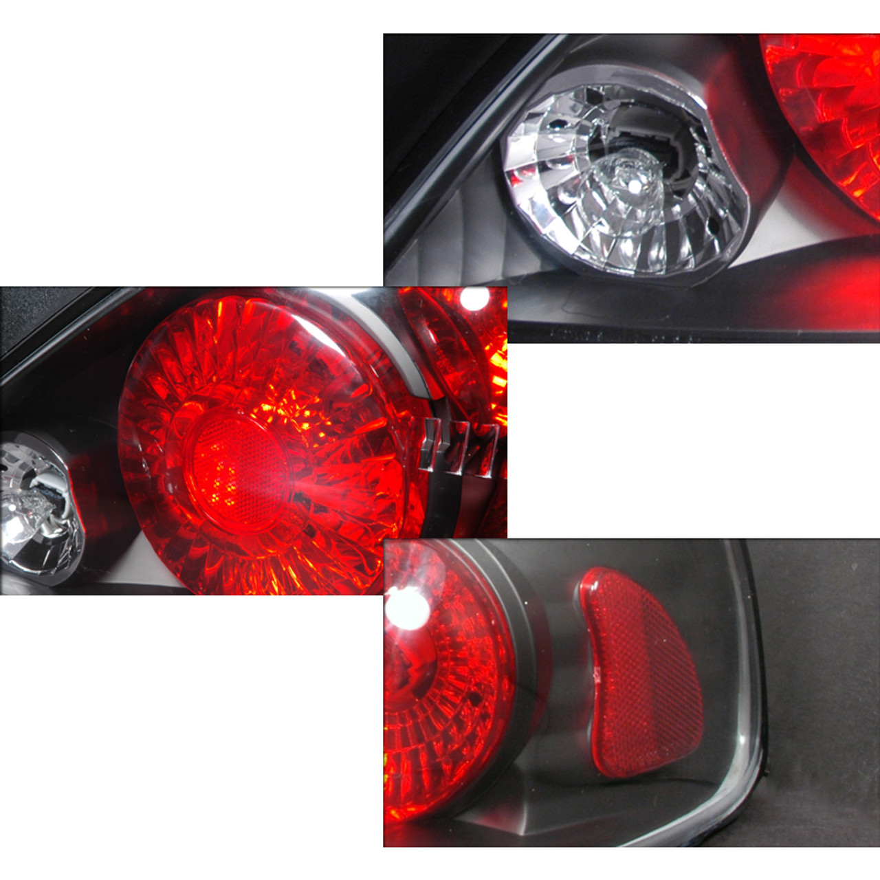 1999-2005 Pontiac Grand AM Tail Lights (Matte Black Housing/Clear