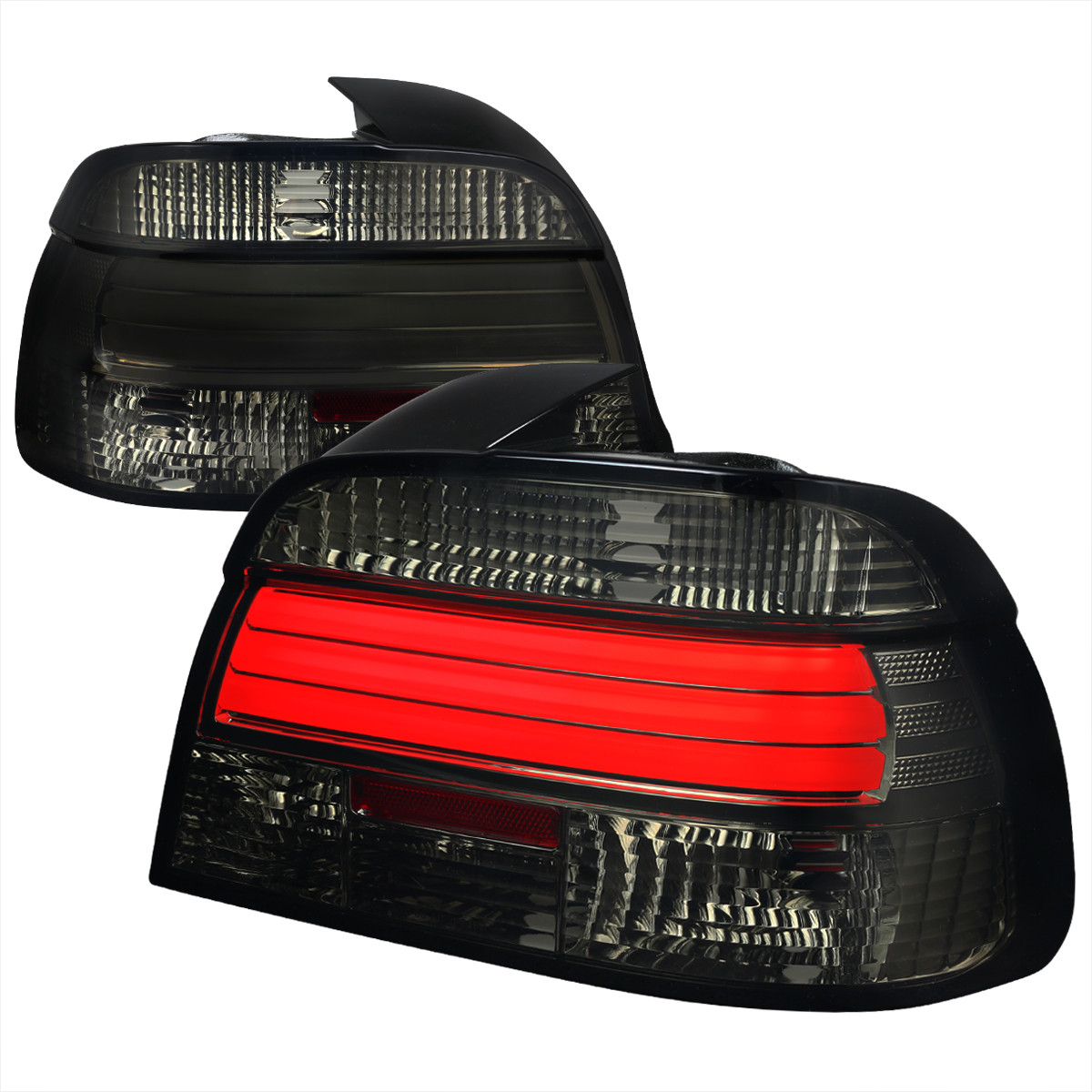 希少　　E39　クリスタルライトクリアスモークLEDテールランプ 1997-2000 BMW E39 5 Series Sedan LED Tail Lights (Chrome Housing
