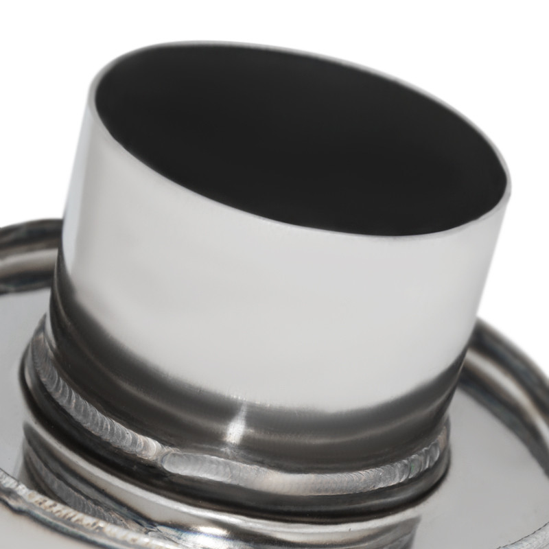 JDM 4" Flat Tip Stainless Exhaust Muffler – 3" Inlet, Black Ceramic Coated