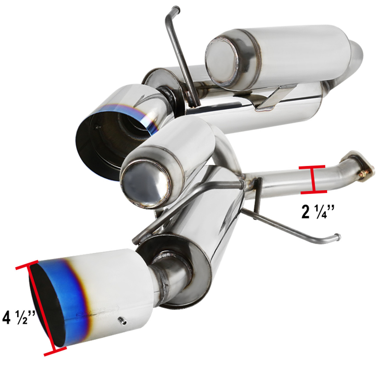 2003 2007 Infiniti G35 Coupe Dual Cat Back Exhaust System Burnt