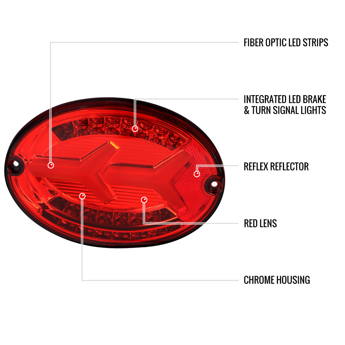 1997-2004 Chevrolet Corvette C5 4 PC LED Bar Tail Lights (Chrome