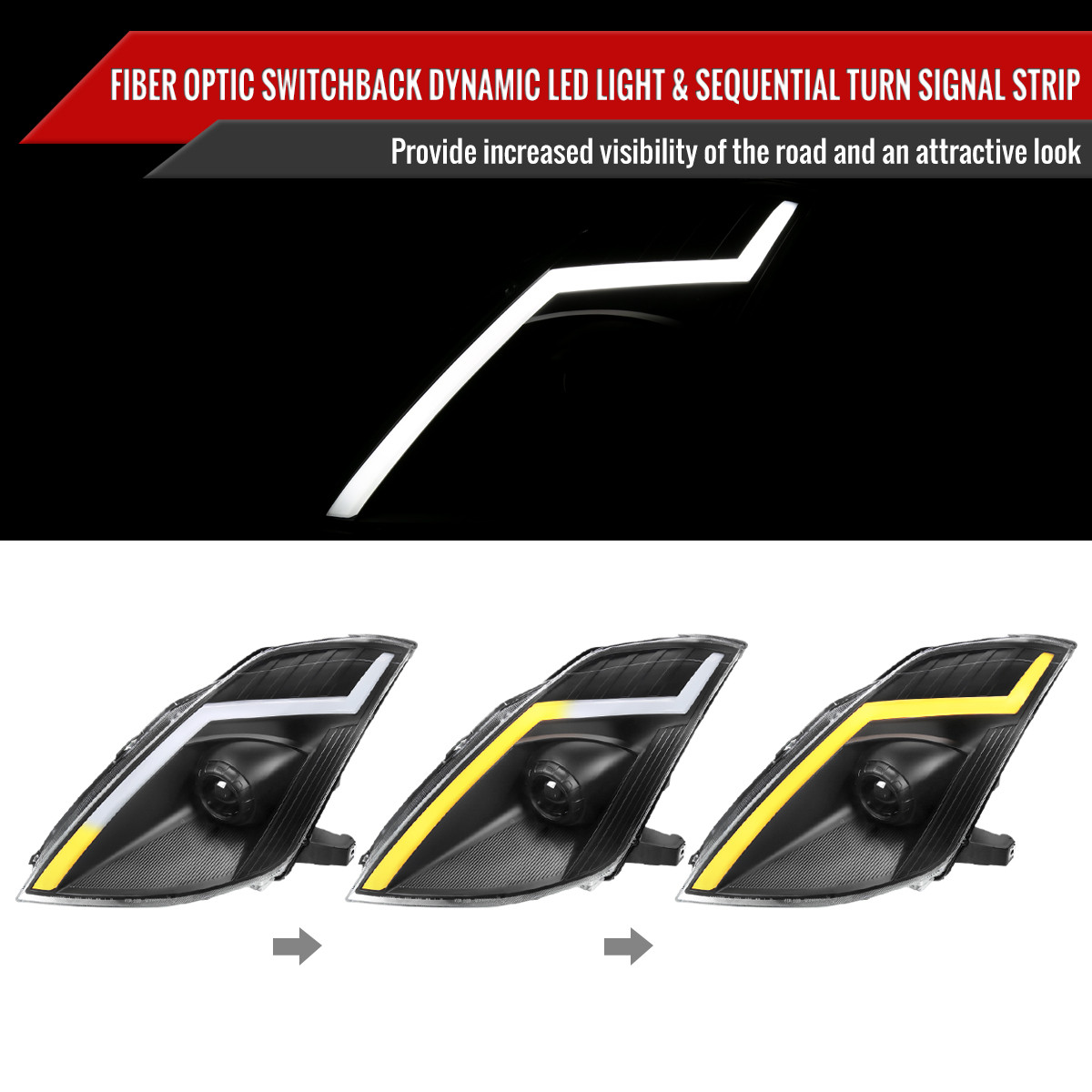 2006-2009 Nissan 350Z Switchback Sequential Turn Signal Animated