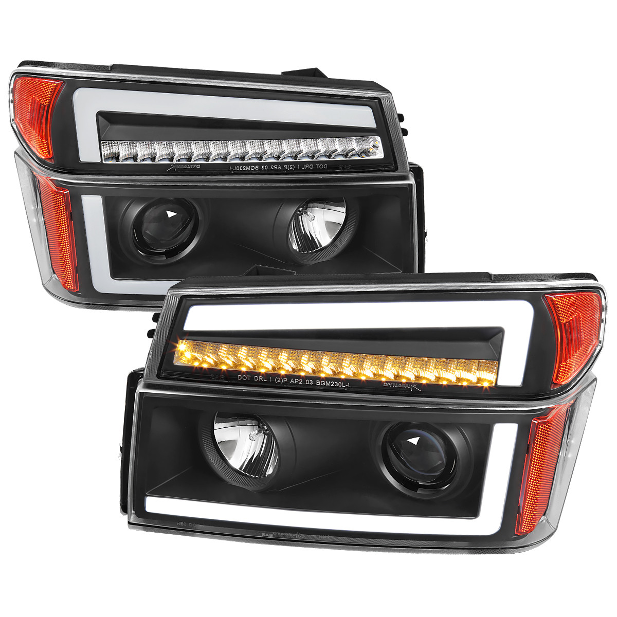 PM Performotor OE Style Headlights For Chevy Colorado (2015-2020) – Black Housing, Clear Corner