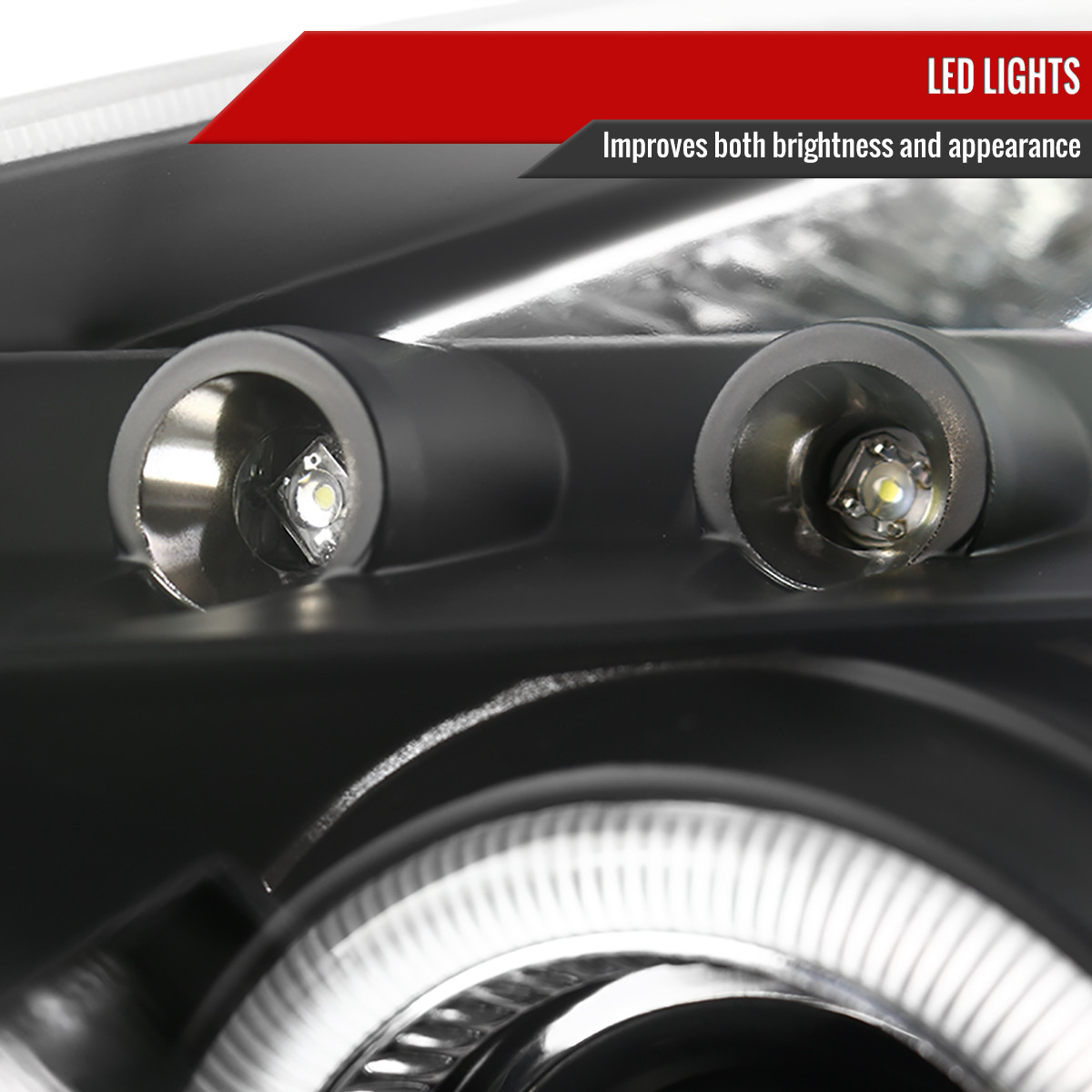 Clear LED Halo Projector Headlights For 2000-2005 Toyota Celica - Pair L+R