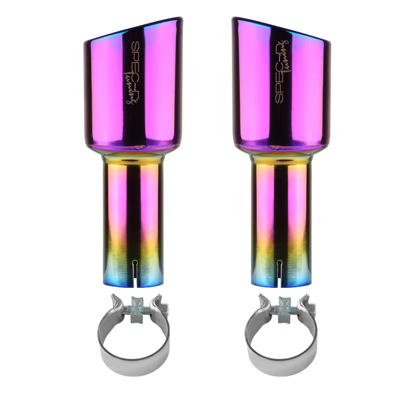 Purple Color Burned Double Wall Exhaust Tip | 2.25" Inlet X 4" Outlet X 8" Long | Different Trends
