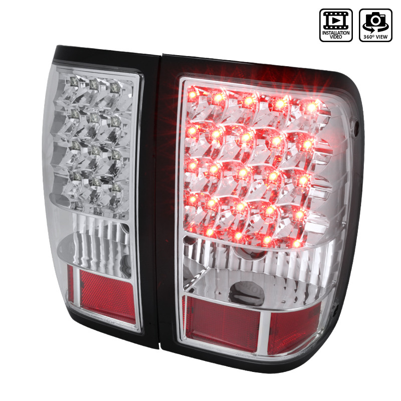 Ultimate Styling Rear Tail Light Pair – Ford Ranger 2006-2012 Pickup – Includes Bulbs & Looms – E-Marked