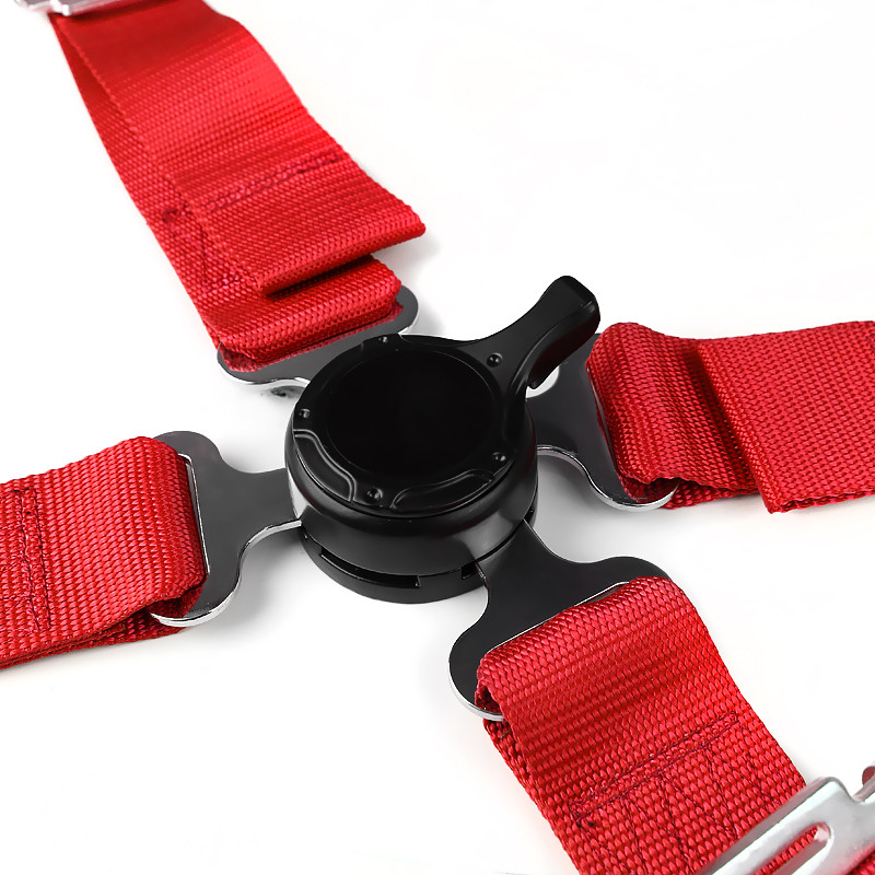 MITSTOCKS 2x Red 4-Point Camlock Quick Release Racing Seat Belt Harness – Front, 2 Seat, Nylon