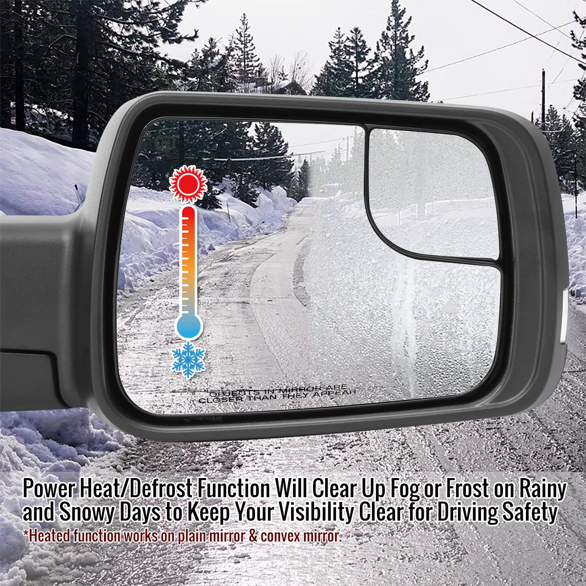 Driver Left Textured Black Manual Folding Towing Mirror for Ram 1500 2019-2024 Driver Left Textured Black Manual Folding Towing Mirror for Ram 1500 2019-2024