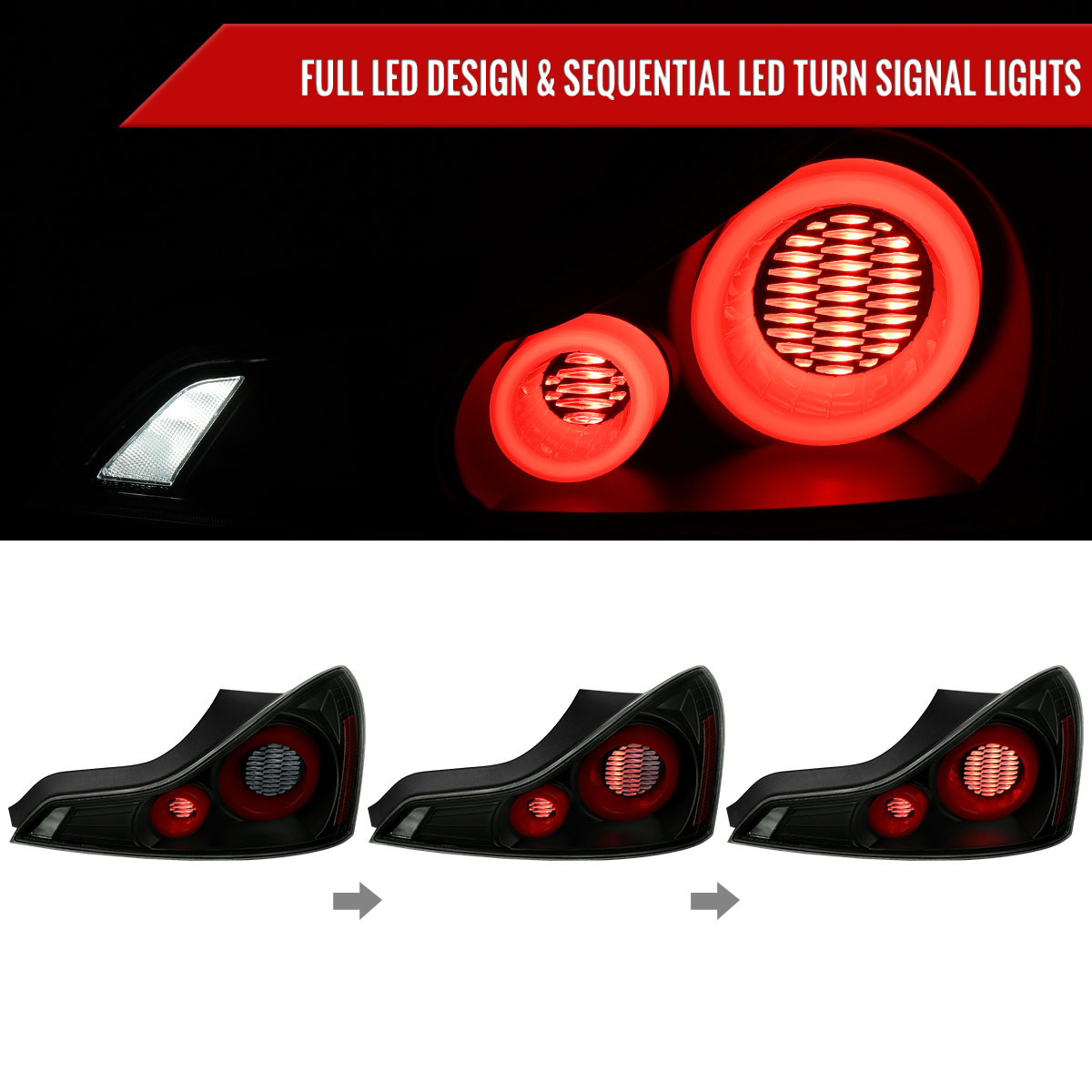2008-2013 Infiniti G37/2014-2015 Q60 Coupe/Convertible Red LED