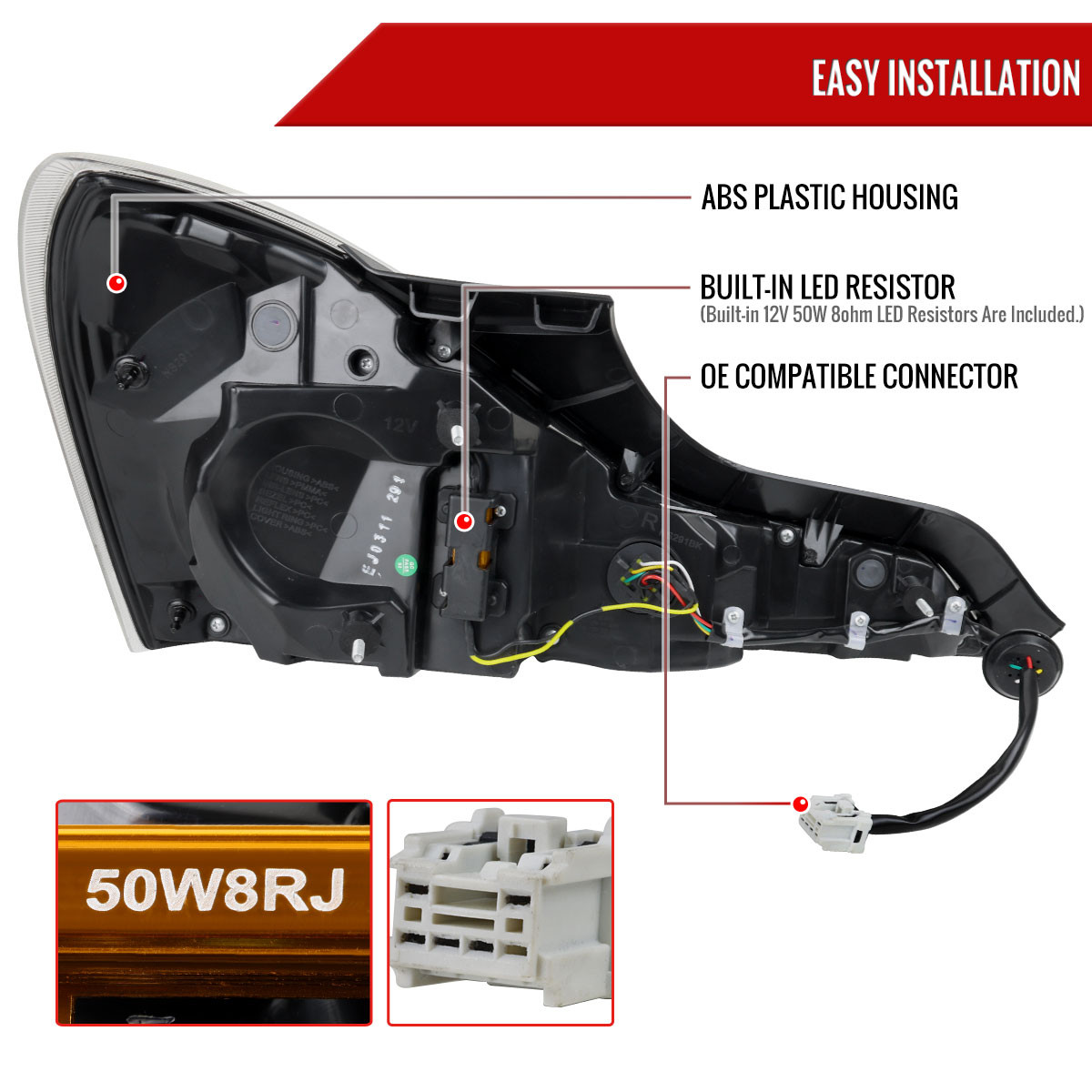 2008-2013 Infiniti G37/2014-2015 Q60 Coupe/Convertible Red LED