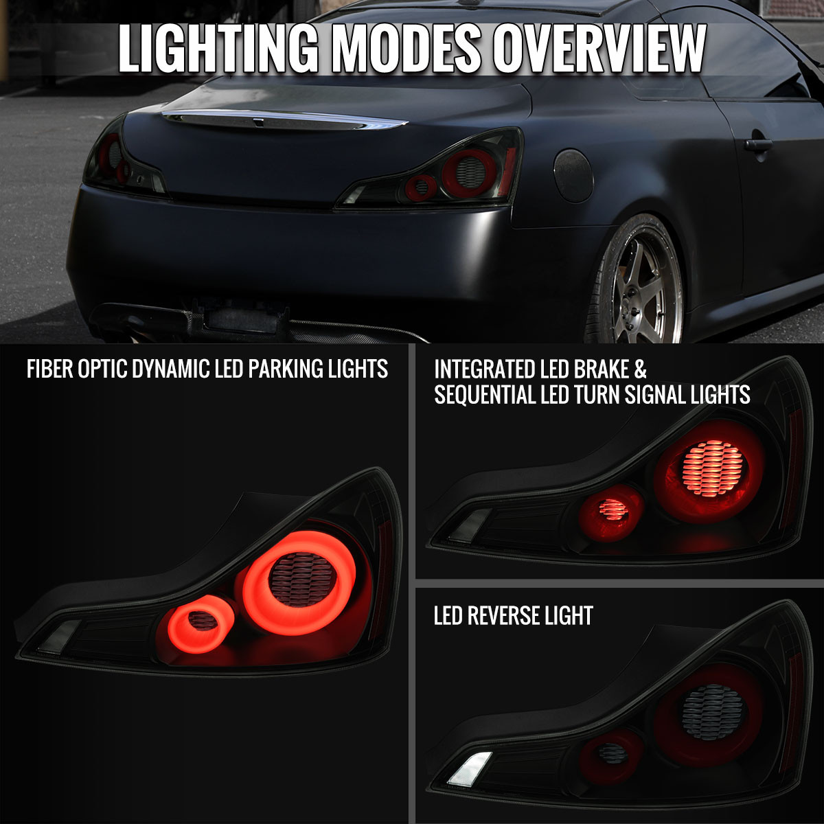 2008-2013 Infiniti G37/2014-2015 Q60 Coupe/Convertible Red LED