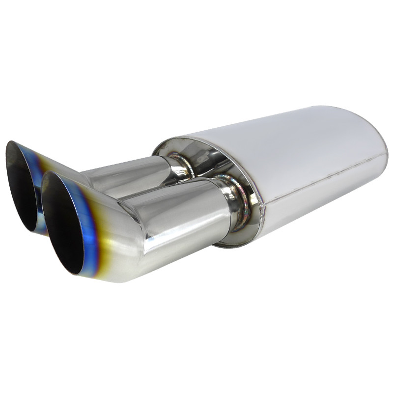 Maxport Universal 2.5” Dual In/Out Crossover X-Pipe Stainless Steel Exhaust Tip