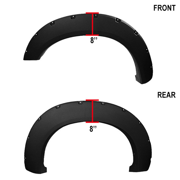 2011-2016 Ford F-250/F-350 SuperDuty Styleside Textured Rivet Style Fender Flares