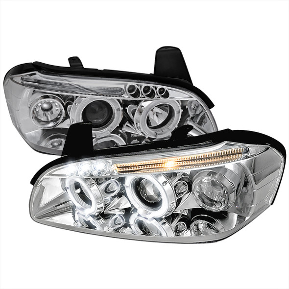 2000-2001 Nissan Maxima Dual Halo Projector Headlights (Chrome Housing/Clear Lens)