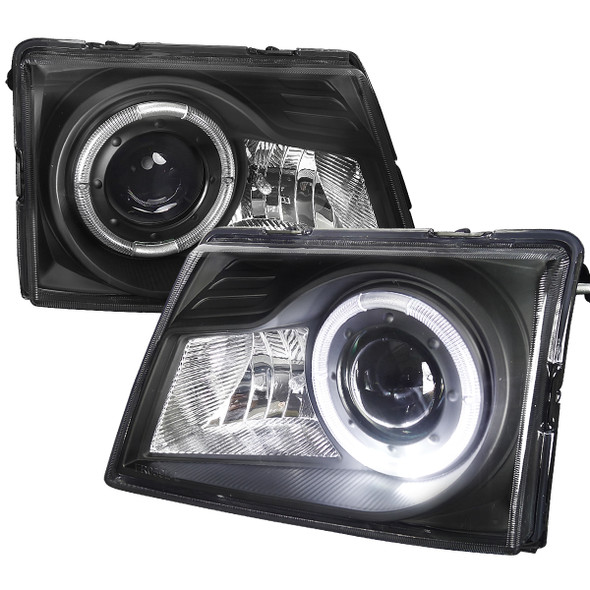 1998-2000 Ford Ranger Halo Projector Headlights (Matte Black Housing/Clear Lens)