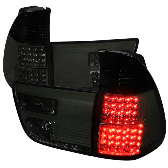 2000-2006 BMW E53 X5 LED Tail Lights - OZ (Chrome Housing/Smoke Lens)