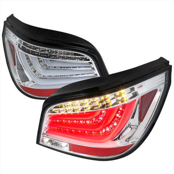 2004-2007 BMW E60 5 Series Sedan LED Tail Lights (Chrome Housing/Clear Lens)