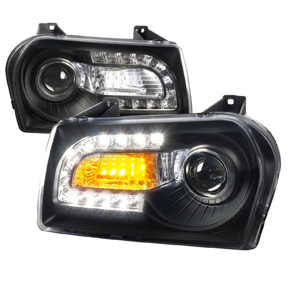 2005-2010 Chrysler 300 Projector Headlights w/ LED Light Strip