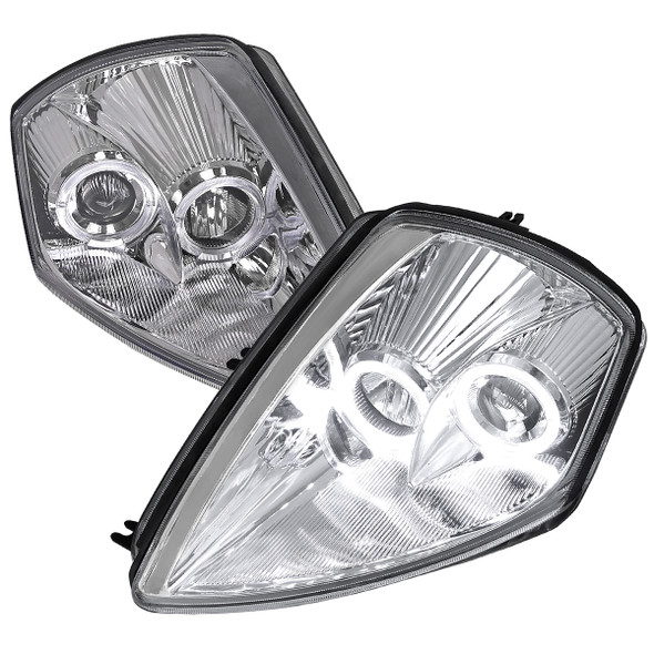 2000-2005 Mitsubishi Eclipse Dual Halo Projector Headlights (Chrome Housing/Clear Lens)