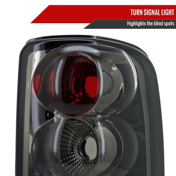 2000-2006 Chevrolet Suburban/Tahoe GMC Yukon/Yukon XL Tail Lights (Chrome Housing/Smoke Lens)