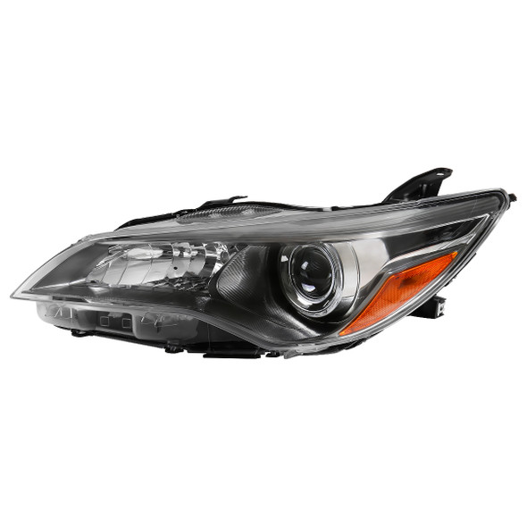 2015-2017 Toyota Camry Projector Headlight w/ Amber Reflector - Driver Side Only (Gunmetal Housing/Clear Lens)