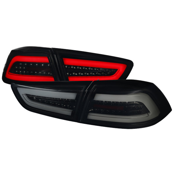 2008-2017 Mitsubishi Lancer / 2008-2015 Lancer EVO X Sedan LED Tail Lights (Glossy Black Housing/Smoke Lens)