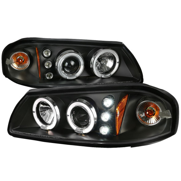 2000-2005 Chevrolet Impala Dual Halo Projector Headlights (Matte Black Housing/Clear Lens)