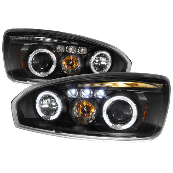 2004-2007 Chevrolet Malibu Dual Halo Projector Headlights (Matte Black Housing/Clear Lens)