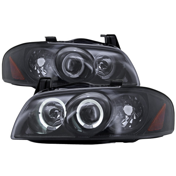 2004-2006 Nissan Sentra Dual Halo Projector Headlights (Glossy Black Housing/Smoke Lens)