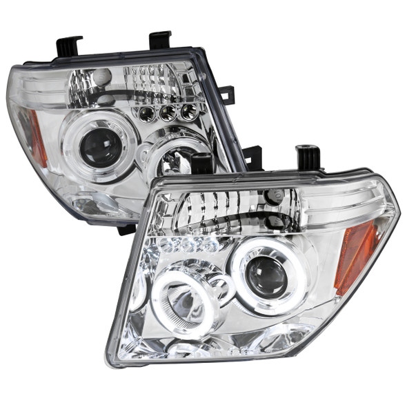 2005-2007 Nissan Pathfinder/ 2005-2008 Frontier Dual Halo Projector Headlights (Chrome Housing/Clear Lens)
