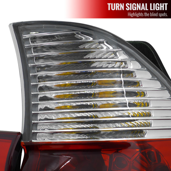 2000-2006 BMW E53 X5 Tail Lights (Chrome Housing/Red Clear Lens)