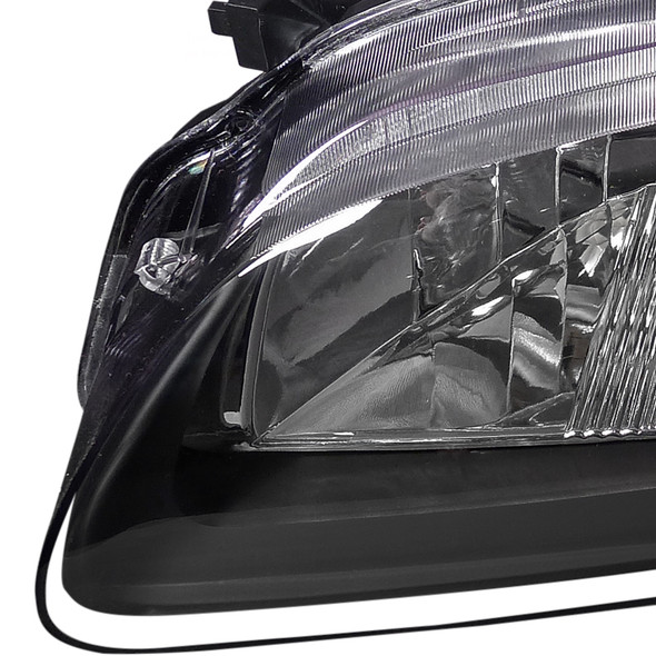 2000-2003 Nissan Sentra Factory Style Crystal Headlights (Matte Black Housing/Clear Lens)