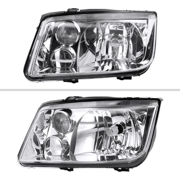 1999-2005 Volkswagen Jetta/Bora Mk4 V3 Factory Style Headlights (Chrome Housing/Clear Lens)